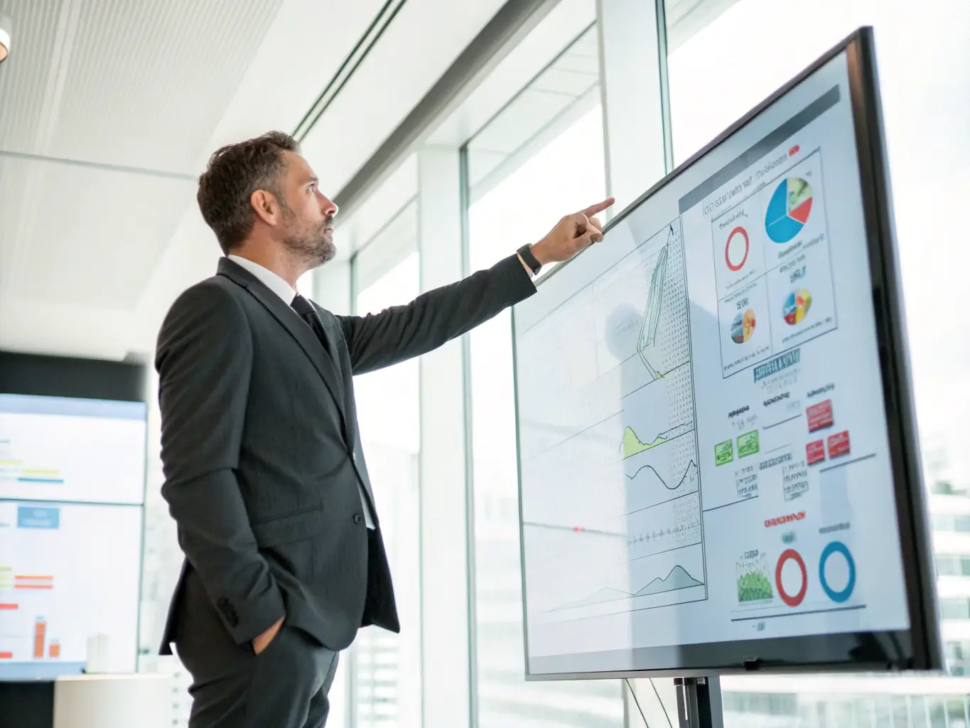 A consultant is presenting a comprehensive report to a client, highlighting key performance indicators (KPIs) and actionable insights for improving their online presence and revenue streams. The presentation is clear, concise, and visually appealing.