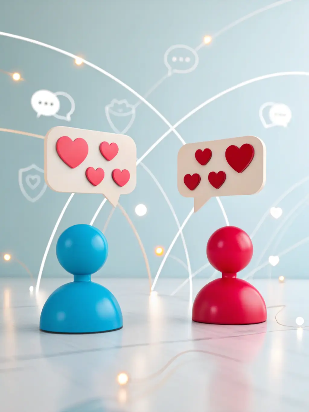 A clean line icon of a chat bubble with a heart inside, symbolizing positive sentiment analysis, set against a lime green circle on a white card background.