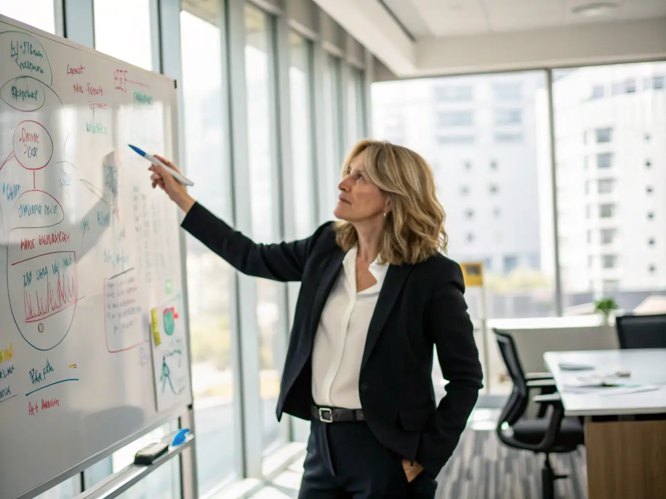 A consultant is leading a workshop with a group of creators, providing guidance on content creation, audience engagement, and monetization strategies. The atmosphere is collaborative and supportive, fostering a sense of community and shared learning.